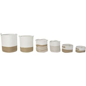Fijalo Körbe-Set - Baumwolle Jute Boho-Stil - 6 Stück Fijalo Körbe-Set - Baumwolle Jute Boho-Stil - 6 Stück