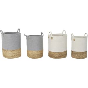 DKD Home Decor Basket Set - Cotton Fibre Natural - 40x40x52cm DKD Home Decor Basket Set - Cotton Fibre Natural - 40x40x52cm