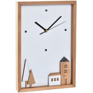 DKD Home Decor Orologio da Parete Bianco Marrone Case Urbane LD194630 DKD Home Decor Orologio da Parete Bianco Marrone Case Urbane LD194630