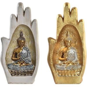 DKD Home Decor Grey Golden Buddha Resin - Decorative Figure DKD Home Decor Grey Golden Buddha Resin - Decorative Figure