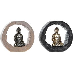 DKD Home Decor Black Golden Buddha Resin - Decorative Figure DKD Home Decor Black Golden Buddha Resin - Decorative Figure