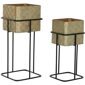 DKD Home Decor Metal Planters Set - 34x34x76cm DKD Home Decor Metal Planters Set - 34x34x76cm