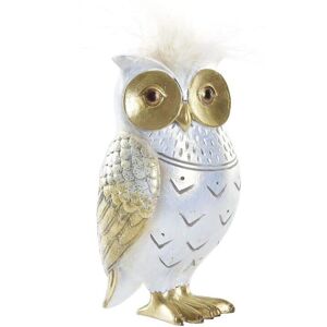 DKD Home Decor Owl Golden White Resin Decorative Figure - Decoratif Figur DKD Home Decor Owl Golden White Resin Decorative Figure - Decoratif Figur