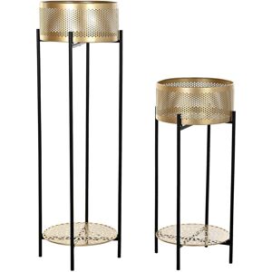 Fijalo Meti - Set van Potten - Zwart en Goud - Tuinpotten Fijalo Meti - Set van Potten - Zwart en Goud - Tuinpotten