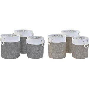 DKD Home Decor Basket set - 2 baskets - Polyester - 40 x 40 x 49 cm DKD Home Decor Basket set - 2 baskets - Polyester - 40 x 40 x 49 cm