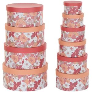 Fijalo Meti - Set med 10 stapelbara förvaringslådor med blommor & ränder - Förvaringslådor Fijalo Meti - Set med 10 stapelbara förvaringslådor med blommor & ränder - Förvaringslådor