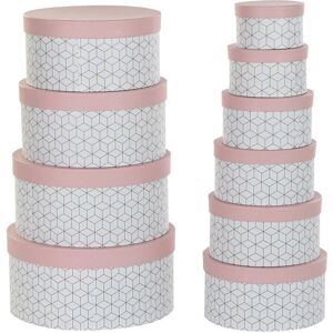 Runda Stabelbara Förvaringslådor Rosa DKD Home Decor - Stapelbara Förvaringslådor Runda Stabelbara Förvaringslådor Rosa DKD Home Decor - Stapelbara Förvaringslådor
