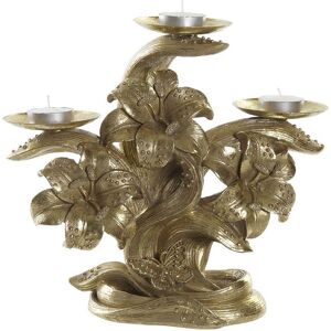 DKD Home Decor Golden Resin Flower Candle Holder - Candle Holder DKD Home Decor Golden Resin Flower Candle Holder - Candle Holder