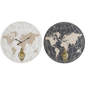 DKD Home Decor Black Beige Wall Clock Metal MDF World Map - Wall Clock DKD Home Decor Black Beige Wall Clock Metal MDF World Map - Wall Clock