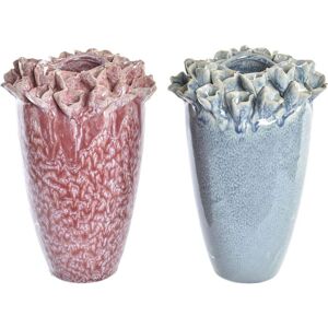 Jarrón DKD Home Decor Rosa Turquesa - Flor - Vaso Jarrón DKD Home Decor Rosa Turquesa - Flor - Vaso