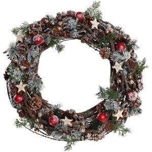 DKD HOME DECOR Pinha - Christmas Garland - Red - 41x41x13 cm DKD HOME DECOR Pinha - Christmas Garland - Red - 41x41x13 cm