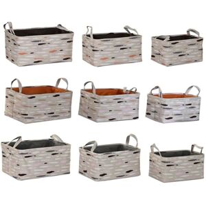 DKD Home Decor Basket Set - Brown Grey Orange - Home Organization DKD Home Decor Basket Set - Brown Grey Orange - Home Organization
