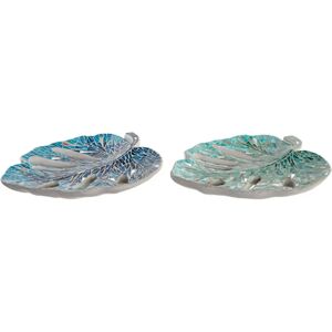 DKD Home Decor Blue Green Leaf Plant Centerpiece - Centerpiece DKD Home Decor Blue Green Leaf Plant Centerpiece - Centerpiece