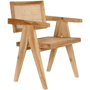 Fijalo Meti - Chaise de Salle à Manger en Teck Naturel et Ratan - Chaise - Publicité Fijalo Meti - Chaise de Salle à Manger en Teck Naturel et Ratan - Chaise - Publicité