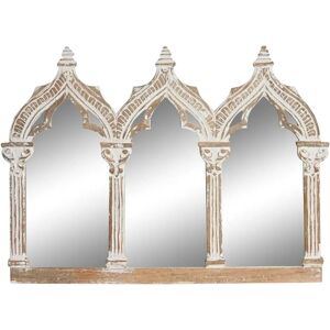 DKD Home Decor White Mango Wood Wall Mirror - Indian Style DKD Home Decor White Mango Wood Wall Mirror - Indian Style