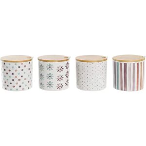 Azucarera DKD Home Decor de cerámica de bambú con tapa - Estilo urbano Azucarera DKD Home Decor de cerámica de bambú con tapa - Estilo urbano