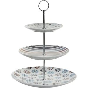 DKD Home Decor Fruit Basket - 3-Tier Stand - Porcelain & Metal DKD Home Decor Fruit Basket - 3-Tier Stand - Porcelain & Metal