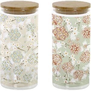DKD Home Decor Bamboo Storage Jar - 1.4L Set of 2 DKD Home Decor Bamboo Storage Jar - 1.4L Set of 2