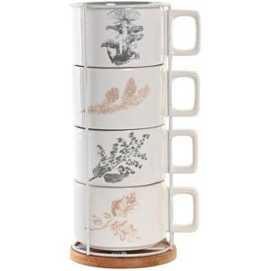 DKD Home Decor Kaffekoppsset - Beige/Vit - 4 Stycken DKD Home Decor Kaffekoppsset - Beige/Vit - 4 Stycken