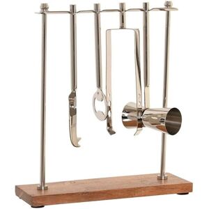DKD Home Decor Cocktail Set - Stainless Steel & Acacia - 25.5x9x30cm DKD Home Decor Cocktail Set - Stainless Steel & Acacia - 25.5x9x30cm