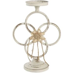 DKD Home Decor White Metal Candleholder 24x13x34cm DKD Home Decor White Metal Candleholder 24x13x34cm