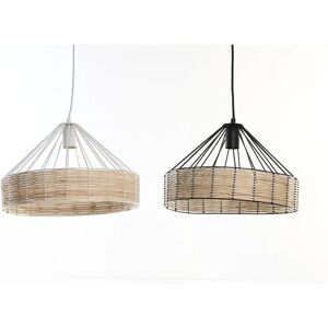 DKD Home Decor Black Metal Rattan Ceiling Light - Ceiling Light DKD Home Decor Black Metal Rattan Ceiling Light - Ceiling Light