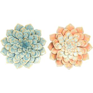 DKD Home Decor Wall Decoration Flower Blue Orange Shabby Chic - Wall Decoration DKD Home Decor Wall Decoration Flower Blue Orange Shabby Chic - Wall Decoration