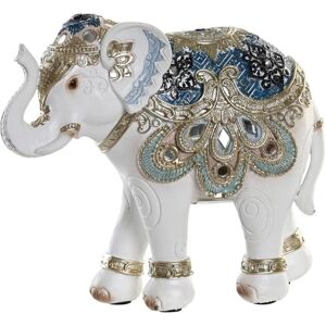 DKD Home Decor Elephant Resin Blue White - Decorative Figurine DKD Home Decor Elephant Resin Blue White - Decorative Figurine