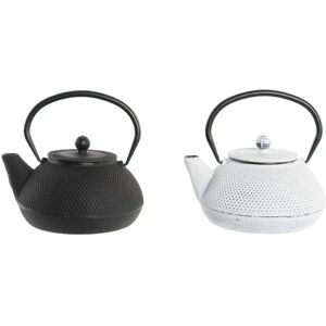 DKD Home Decor Black/White Stainless Steel Teapot - Teapot DKD Home Decor Black/White Stainless Steel Teapot - Teapot