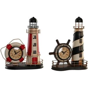 DKD Home Decor Rood Zwart Metaal Vintage Koplamp - Tafelklok DKD Home Decor Rood Zwart Metaal Vintage Koplamp - Tafelklok