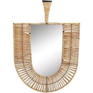 DKD Home Decor Brown Rattan Fan Tropical Wall Mirror DKD Home Decor Brown Rattan Fan Tropical Wall Mirror