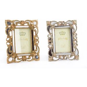 DKD Home Decor Silver Gold Resin Photo Frame - Shabby Chic DKD Home Decor Silver Gold Resin Photo Frame - Shabby Chic