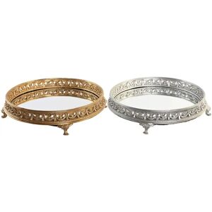 DKD Home Decor Silber Gold Harz Neoklassisch Snacktablett - 2 Stück DKD Home Decor Silber Gold Harz Neoklassisch Snacktablett - 2 Stück