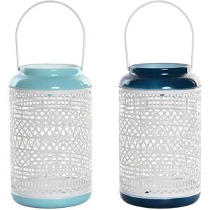 DKD Home Decor Sky blue Navy Blue Candleholder - Candleholder DKD Home Decor Sky blue Navy Blue Candleholder - Candleholder