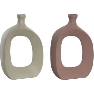 DKD Home Decor Beige Pink Aluminium Vase - Vase DKD Home Decor Beige Pink Aluminium Vase - Vase