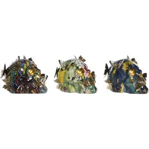 DKD Home Decor Skull Figurine - Modern, Multicolour, 3 Units DKD Home Decor Skull Figurine - Modern, Multicolour, 3 Units