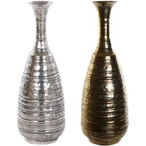 Jarrón DKD Home Decor Acabado envejecido Plata Oro 24x24x67cm - Pack de 2 Jarrón DKD Home Decor Acabado envejecido Plata Oro 24x24x67cm - Pack de 2