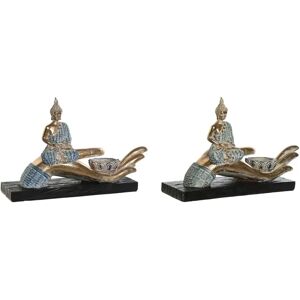 DKD Home Decor Blue Turquoise Buddha Figurine - Decorative Figure DKD Home Decor Blue Turquoise Buddha Figurine - Decorative Figure