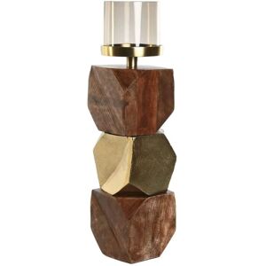 DKD Home Decor Candleholder - Modern 10x10x40.5cm - Gold Brown DKD Home Decor Candleholder - Modern 10x10x40.5cm - Gold Brown