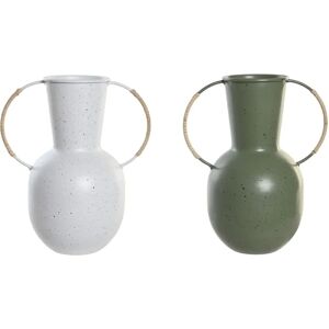 Vas DKD Home Decor - 20x13x24cm Metall Terrakotta Vit Grön - 2 Enheter Vas DKD Home Decor - 20x13x24cm Metall Terrakotta Vit Grön - 2 Enheter