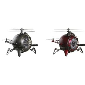 DKD Home Decor Rood Zilver Kristal Ijzer Tafelklok - Tafelklok DKD Home Decor Rood Zilver Kristal Ijzer Tafelklok - Tafelklok