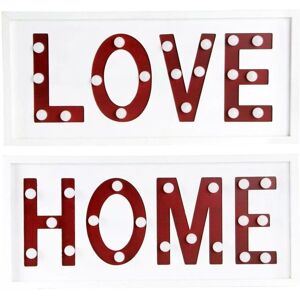 DKD Home Decor White Red Urban Wall Decoration - 48 x 4 x 22 cm DKD Home Decor White Red Urban Wall Decoration - 48 x 4 x 22 cm