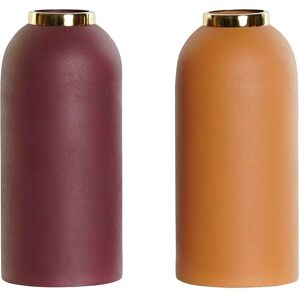 DKD Home Decor Orange Golden Iron Vase - 2 Units DKD Home Decor Orange Golden Iron Vase - 2 Units