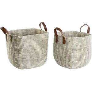DKD Home Decor Juego de Cestas Hierba Marina Marrón Claro - Juego de Cestas DKD Home Decor Juego de Cestas Hierba Marina Marrón Claro - Juego de Cestas