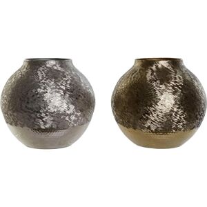 DKD Home Decor Golden Silver Aluminium Modern Vase - Set of 2 DKD Home Decor Golden Silver Aluminium Modern Vase - Set of 2