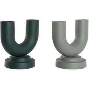 ESPRIT Green Aluminium Vase - 18x13x19 cm Set of 2 ESPRIT Green Aluminium Vase - 18x13x19 cm Set of 2
