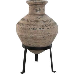 Esprit Black Beige Metal Magnesium Vase - Home Decor Esprit Black Beige Metal Magnesium Vase - Home Decor