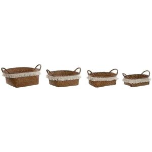 Esprit White Natural Natural Fibre Boho Worn Basket Set - Storage Basket Set Esprit White Natural Natural Fibre Boho Worn Basket Set - Storage Basket Set