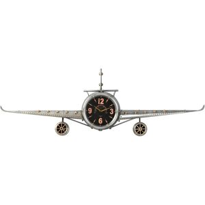ESPRIT Golden Silver Metal Aeroplane Wall Clock - Wall Clock ESPRIT Golden Silver Metal Aeroplane Wall Clock - Wall Clock