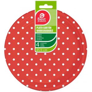 GENÉRICO Piatti di cartone 23cm con pois bianchi - Piatti per feste GENÉRICO Piatti di cartone 23cm con pois bianchi - Piatti per feste